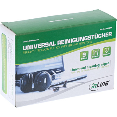 4043718284627 - Universal Reinigungstücher nass trocken für Kopfhörer und Monitore