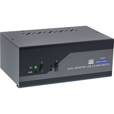 4043718284702 - KVM Desktop Switch 2-fach Dual Monitor DP+HDMI 4K USB 30 Audio