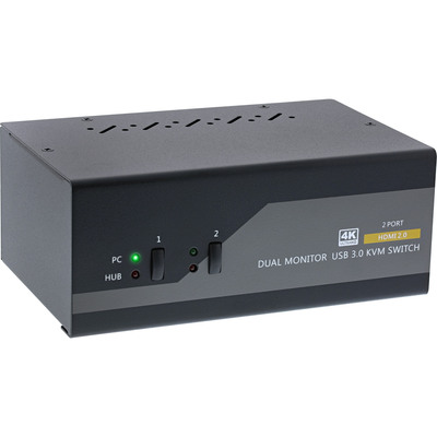 4043718284726 - KVM Desktop Switch 2-fach Dual Monitor HDMI 4K USB 30 Audio