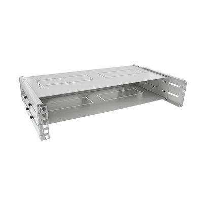 4043718284832 - 19 Rack zur Wandmontage 2HE 24-40cm Tiefe mit Abdeckung grau