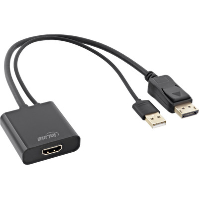 4043718292677 - HDMI BU zu DisplayPort ST Konverter Kabel 4K schwarz gold 03m