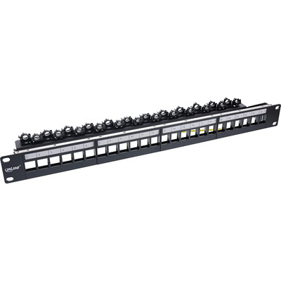 4043718312580 - Patchfeld 24-fach Keystone Leerblech Patchpanel 19 1HE schwarz