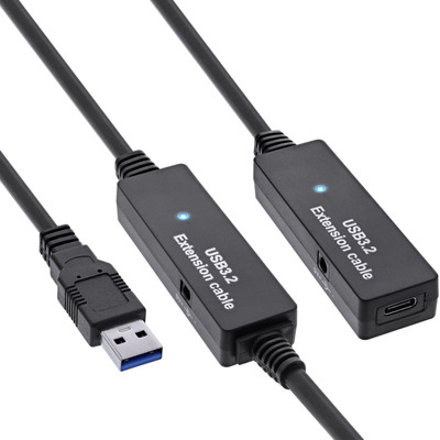 4043718315055 - USB 32 Gen1 Aktiv-Verlängerung USB-A Stecker an USB-C Buchse 10m