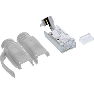 4043718317073 - Crimpstecker Cat6A RJ45 geschirmt 3-teilig grau 10er Pack