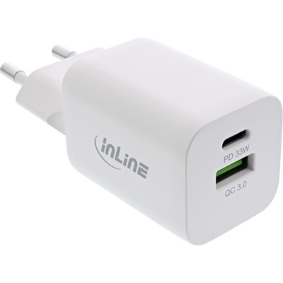 4043718317318 - Power Delivery + Quick Charge USB Netzteil 33W USB-A + USB-C weiß