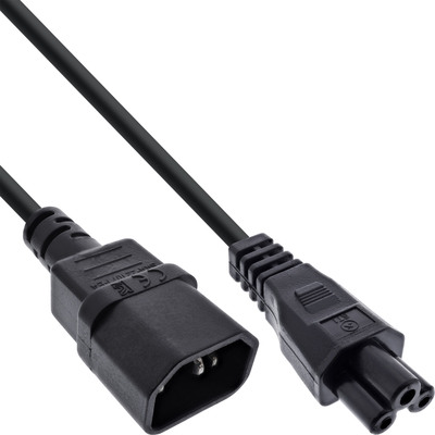 4043718331277 - Netzkabel C14 Kupplung auf C5 Stecker schwarz 1m
