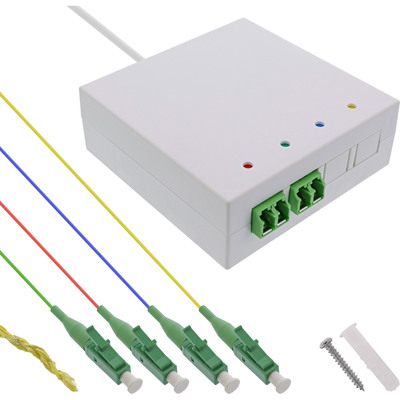 4043718333141 - FTTH Verlängerungsbox vorkonfektioniert  4x LC APC 9 125µm 20m