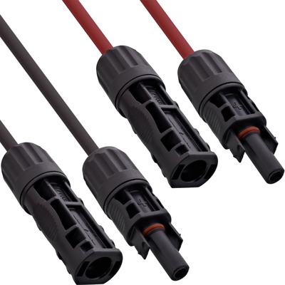 4043718334704 - Solarkabel Verlängerungs-Set inkl Solarstecker 6mm² schwarz rot 5m