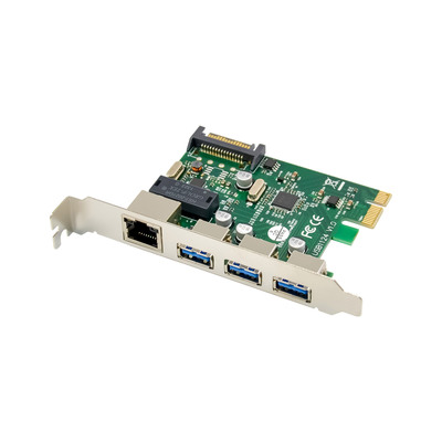 4043718341467 - Combokarte Gigabit Netzwerk und USB 32 Gen1 1x RJ45 3x USB-A