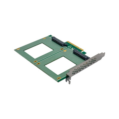 4043718341535 - PCIe Karte zu 2x intern U2 NVMe SFF-8639 – Bifurcation PCIe x8 breit