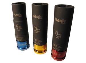 4043722005133 - Nuss Satz Schlagschrauber Nüsse für Alufelgen 3 tlg Set 1 2 Zoll 17 19 21 mm mit Drehmomentbegrenzung 100 Nm - Mauk 4043722005133 - Nuss Satz Schlagschrauber Nüsse für Alufelgen 3 tlg Set 1 2 Zoll 17 19 21 mm mit Drehmomentbegrenzung 100 Nm - Mauk