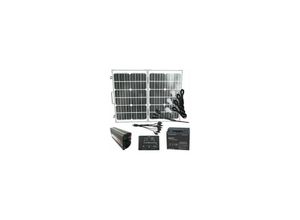 4043722016269 - High Tech Solar Set 50 w mit Stromumwandler Solarpanel Batterie Laderegler und 4 led Leuchten - Mauk