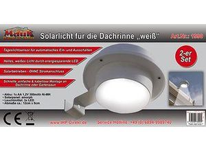 4043722019901 - Solarlicht Solar Leuchte Licht Strahler außen Garten Wegbeleuchtung für die Dachrinne weiß 3 x led weiß 2-er Set - Mauk