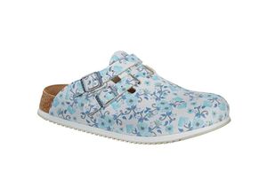 4043734854545 - Kay sl Pantolette Blooming Roses Blue schmale Weite Gr 37 - blau - Birkenstock