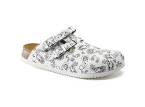 4043734854903 - Clog Kay Superlauf Birko-Flor Paisley Black White schmal Gr 37 - Birkenstock