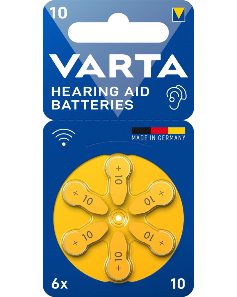 4043752393576 - V 10 Hörgerätebatterie Hearing Aid Bl6 V 10 Hörgerätebatter V 10 Hörgerätebatterie Hearing Aid Bl6 4043752393576