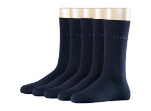 4043873283169 - ESPRIT Socken Solid Essential 5er Pack Feinrippbündchen für Damen blau 36-41