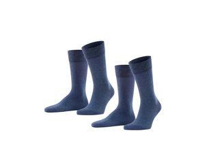 4043874491969 - FALKE Socken im 2er-Pack Herren Baumwolle marine meliert