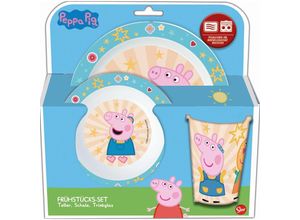 4043891334928 - 3tlg Frühstücksset Peppa Wutz in Bunt