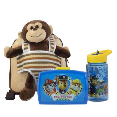 4043891814406 - Plüschrucksack Max Monkey Boy mit Brotdose und Trinkflasche