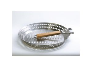 4043903006270 - hecht international Grillpfanne Edelstahl Ø 32 cm silberfarben