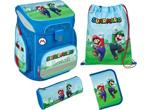 4043946306122 - Schulranzen-Set EasyFit Super Mario 5-teilig blau