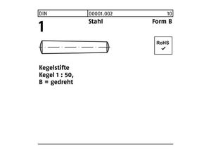 4043952000809 - Kegelstift DIN 1 Form B B 4 x 45 Stahl gedreht DIN 1