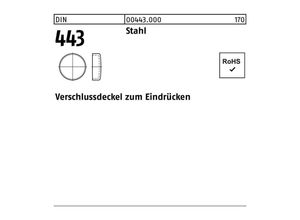 4043952076422 - Verschlußdeckel DIN 443 zEindrücken 8 Stahl 100 Stück