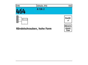 4043952083253 - Rändelschraube DIN 464 hohe Form M 4 x 16 A 1 A 2 A 1 A 2