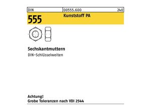 4043952099445 - Sechskantmutter DIN 555 M8 Polyamid 100 Stück