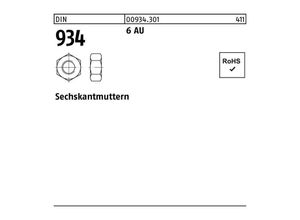 4043952283578 - Sechskantmutter DIN 934 M39 6 Automatenstahl 1 Stück