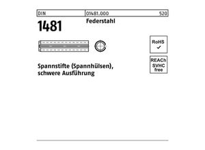 4043952375785 - Spannstift DIN 1481 10x 45 Federstahl schwere Ausführung 100 Stück 4043952375785 - Spannstift DIN 1481 10x 45 Federstahl schwere Ausführung 100 Stück