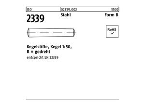 4043952389492 - Kegelstift ISO 2339 gedreht B 15x 24 Stahl Kegel 150 100 Stück