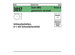 4043952394922 - Schlauchschelle DIN 3017 W1 Form A 10- 16  9 C7 Stahl galvanisch verzinkt fInnen-D