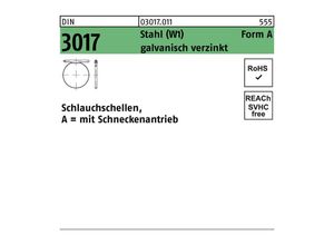 4043952395080 - Schlauchschelle DIN 3017 W1 Form A 60- 80  9 C7 Stahl galvanisch verzinkt fInnen-D