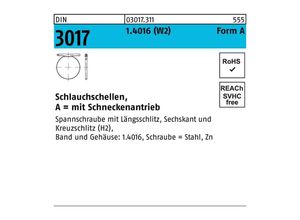 4043952395240 - Schlauchschelle DIN 3017 W2 Form A 8- 12  75 C6 14016 galvanisch verzinkt fInnen-D