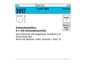 4043952395318 - Schlauchschelle DIN 3017 W2 Form A 32- 50  9 C7 14016 galvanisch verzinkt fInnen-D