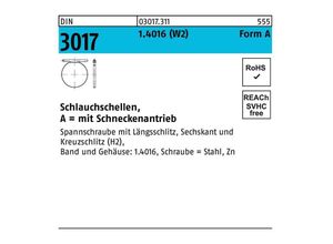 4043952395356 - Schlauchschelle DIN 3017 W2 Form A 70- 90  9 C7 14016 galvanisch verzinkt fInnen-D