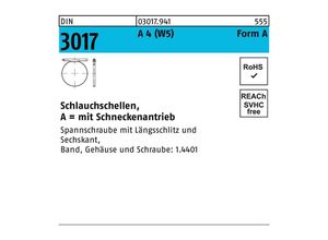 4043952395394 - Schlauchschelle DIN 3017 W5 Schneckenantrieb 12- 20 9 C7 A 4 100 Stück