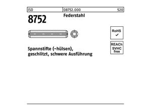 4043952588000 - Spannstift ISO 8752 geschlitzt 12x 22 Federstahl schwere Ausf 25 Stück