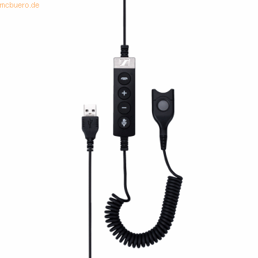 4044155203899 - EPOS | SENNHEISER USB-ED CC 01 MS - Headset-Kabel - USB männlich zu EasyDisconnect männlich - 161 m - gewickelt 4-Tasten-Fernsteuerung