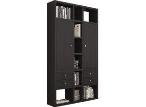 4044341225902 - Regal FIF MÖBEL TORO Regale Gr B H T 1196 cm x 2213 cm x 332 cm 10 St offene Fächer braun (schwarzbraun eiche) Bücherregal Standregal Standregale