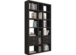 4044341225926 - Regal FIF MÖBEL TORO Regale Gr B H T 1196 cm x 2213 cm x 332 cm 16 St offene Fächer braun (schwarzbraun eiche) Bücherregal Standregal Standregale