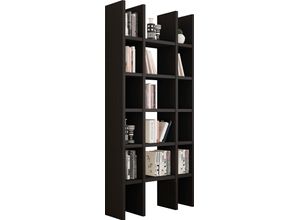 4044341225964 - Regal FIF MÖBEL TORO Regale Gr B H T 996 cm x 2213 cm x 332 cm 15 St offene Fächer braun (schwarzbraun eiche) Bücherregal Standregal Standregale