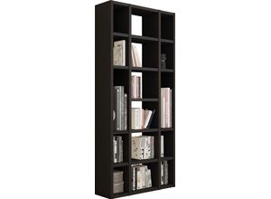 4044341225988 - Regal FIF MÖBEL TORO Regale Gr B H T 996 cm x 2213 cm x 332 cm 16 St offene Fächer braun (schwarzbraun eiche) Bücherregal Standregal Büroregal Standregale