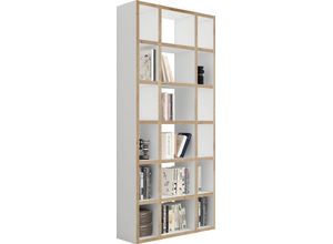 4044341229450 - Regal FIF MÖBEL TORO Regale Gr B H T 996 cm x 2213 cm x 332 cm 18 St offene Fächer braun (cashmere weiß wildeiche) Standregal Bücherregal Büroregal Standregale