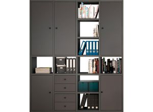 4044341246228 - Regal FIF MÖBEL TORO Regale Gr B H T 185 cm x 2212 cm x 332 cm grau (grau matt) Standregal Bücherregal Büroregal Standregale