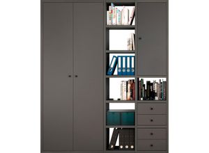 4044341246242 - Regal FIF MÖBEL TORO Regale Gr B H T 185 cm x 2212 cm x 332 cm grau (grau matt) Bücherregal Standregal Büroregal Standregale