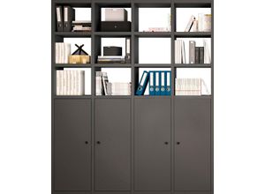 4044341246341 - Regal FIF MÖBEL TORO Regale Gr B H T 185 cm x 2212 cm x 332 cm grau (grau matt) Standregal Bücherregal Büroregal Standregale