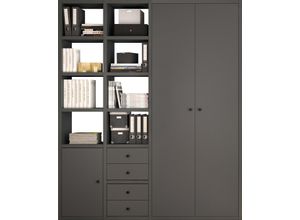 4044341246358 - Regal FIF MÖBEL TORO Regale Gr B H T 185 cm x 2212 cm x 332 cm grau (grau matt) Bücherregal Standregal Büroregal Standregale